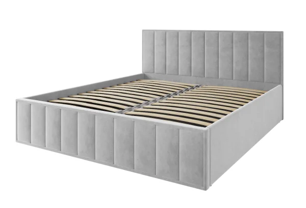 Кровать Лана 180х200 с подъемным механизмом, велюр серый софт Кровать Лана 180х200 с подъемным механизмом, велюр серый софт