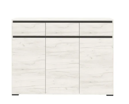 Комод Гретта 3С3Я дуб крафт белый/антрацит