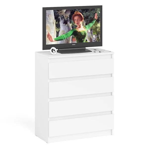 Комод четыре ящика МК 800.4 белый Комод четыре ящика МК 800.4 белый