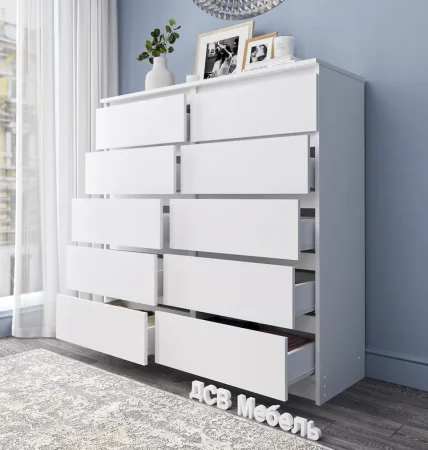 Комод Мори МК 1200.10 белый (10 ящиков)