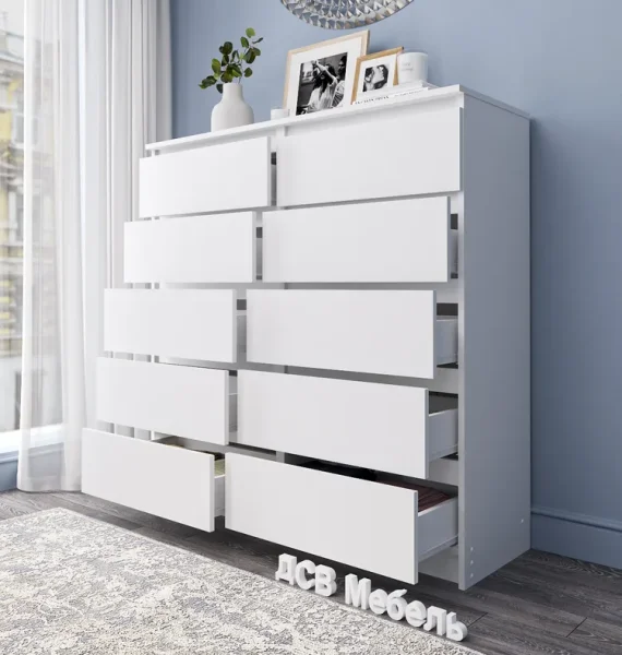 Комод Мори МК 1200.10 белый (10 ящиков) Комод Мори МК 1200.10 белый (10 ящиков)