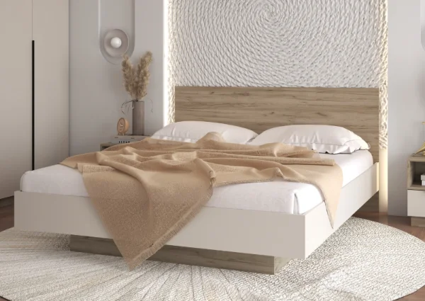 Кровать Бохо КР-001 дуб крафт серый/кашемир Кровать Бохо КР-001 дуб крафт серый/кашемир