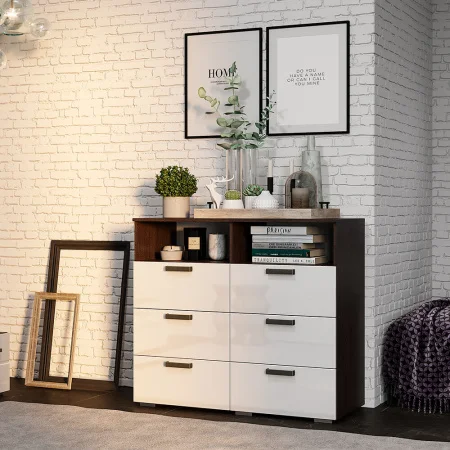 Комод Азаро венге/белый глянец