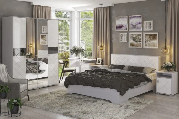 Кровать Сальма анкор/белый глянец Кровать Сальма анкор/белый глянец