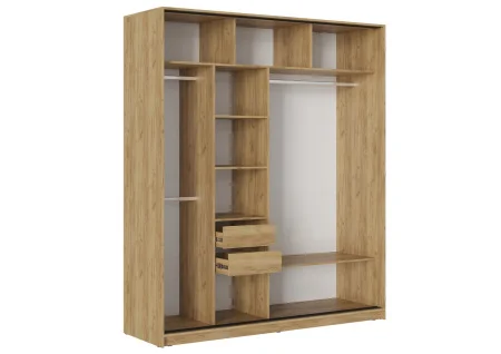 Шкаф-купе Бостон ШК-005 дуб крафт золотой/серый шифер