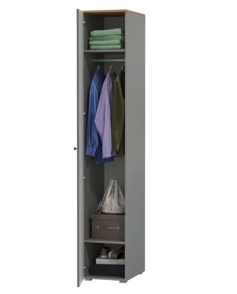 Шкаф-пенал Остин 13.225 серый графит/дуб крафт золотой