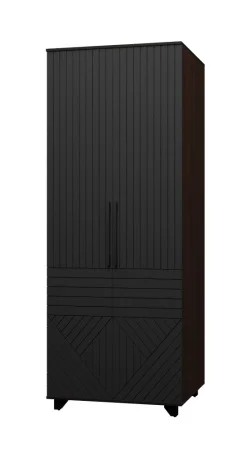 Шкаф 2-х створчатый Копенгаген венге/черный матовый