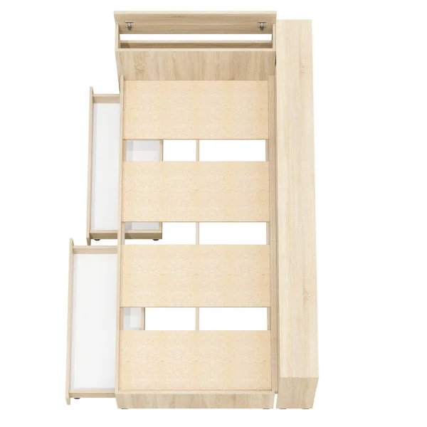 Кровать с ящиками 900 с прикроватным блоком Ксения дуб сонома Кровать с ящиками 900 с прикроватным блоком Ксения дуб сонома