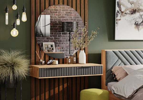 Стол туалетный Хилтон дуб крафт золотой/графит матовый Стол туалетный Хилтон дуб крафт золотой/графит матовый