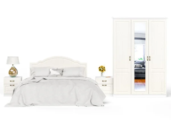 Спальня Ливерпуль ясень ваниль/белый Спальня Ливерпуль ясень ваниль/белый