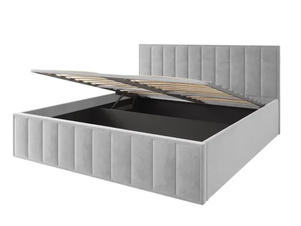 Кровать Лана 180х200 с подъемным механизмом, велюр серый софт Кровать Лана 180х200 с подъемным механизмом, велюр серый софт
