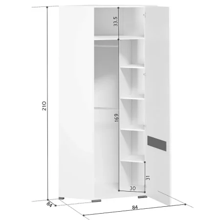 Шкаф угловой Ацтека SZFN1D/21/10 белый глянец