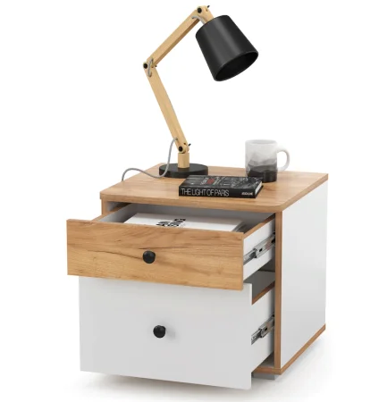 Тумба Вуди 13.287 белый премиум/дуб крафт золотой