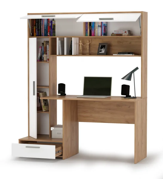 Стол письменный Лайт 03.243 дуб крафт золотой/белый