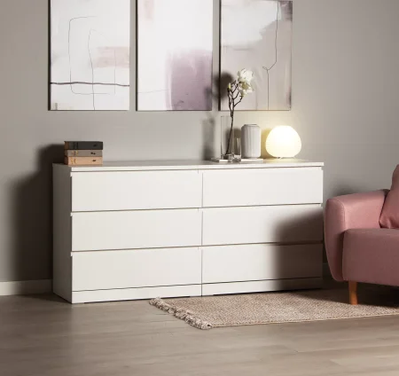 Комод шесть ящиков Варма 6Д белый