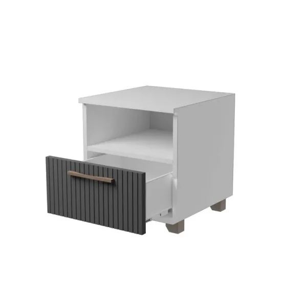 Тумба прикроватная Копенгаген с ящиком белый/серый графит Тумба прикроватная Копенгаген с ящиком белый/серый графит