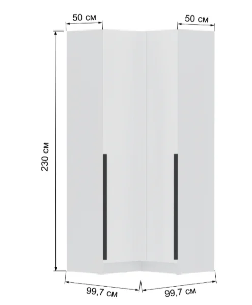 Шкаф угловой Мадрид угол прямой белый