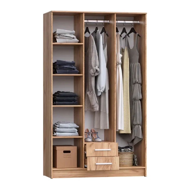 Шкаф 3-х створчатый Мартина дуб крафт/графит