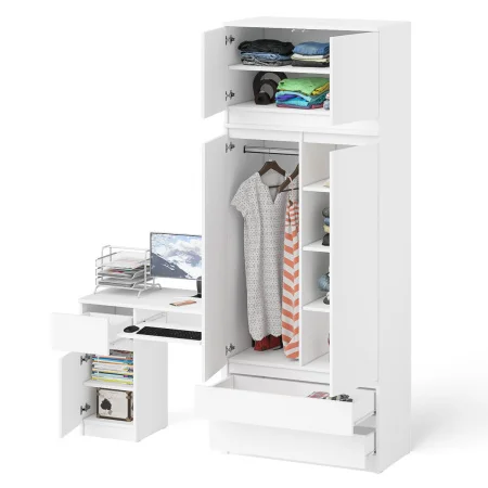 Шкаф распашной с антресолью Мори МШ 900.1+МА 900.1 белый