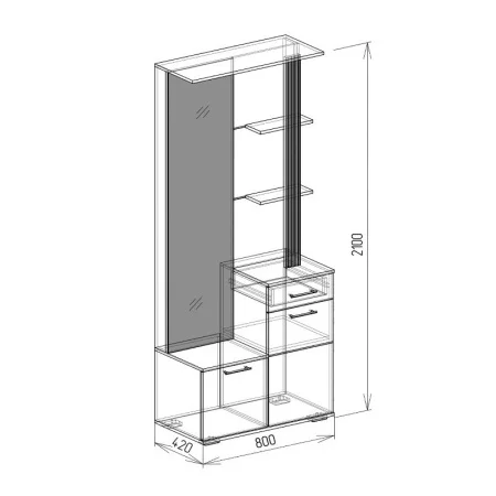 Зеркало Твист №4 дуб бунратти/белый софт
