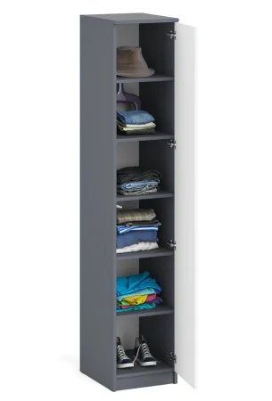 Пенал с полками МШ 400.1 графит/белый