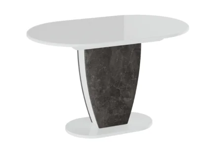 Стол обеденный Монреаль тип 1 белый глянец/моод темный