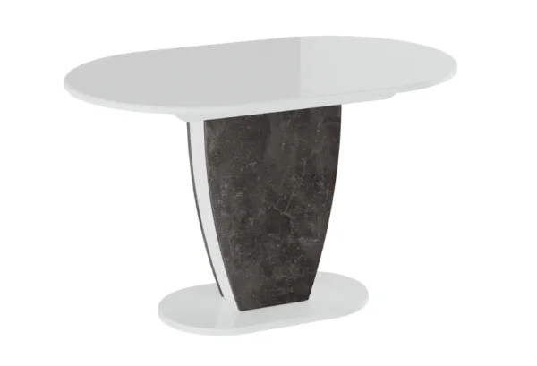 Стол обеденный Монреаль тип 1 белый глянец/моод темный