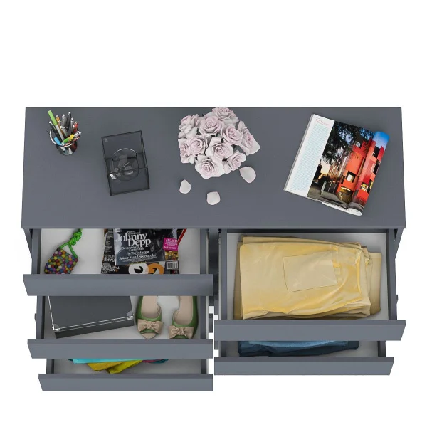 Комод восемь выдвижных ящиков МК 1200.8 графит Комод восемь выдвижных ящиков МК 1200.8 графит