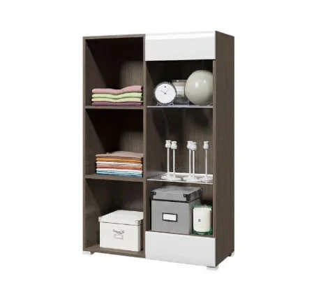 Стеллаж Ненси венге/белый глянец