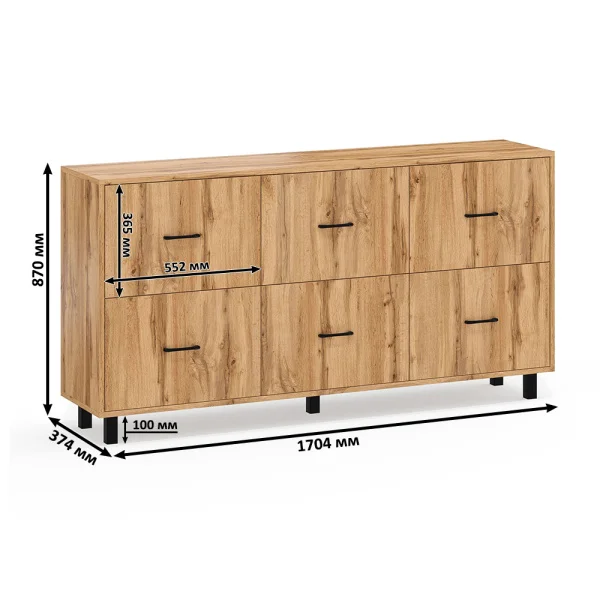 Комод 127-1704 дуб вотан Комод 127-1704 дуб вотан