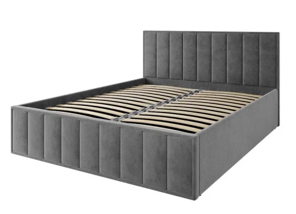 Кровать Лана 180х200 с подъемным механизмом, велюр графит софт Кровать Лана 180х200 с подъемным механизмом, велюр графит софт