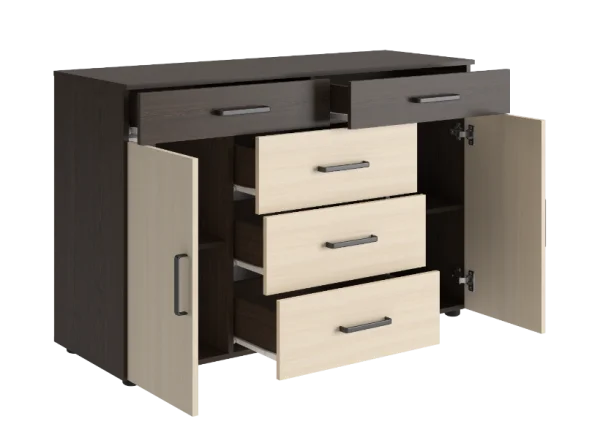 Комод Вега К-03 венге/дуб молочный Комод Вега К-03 венге/дуб молочный