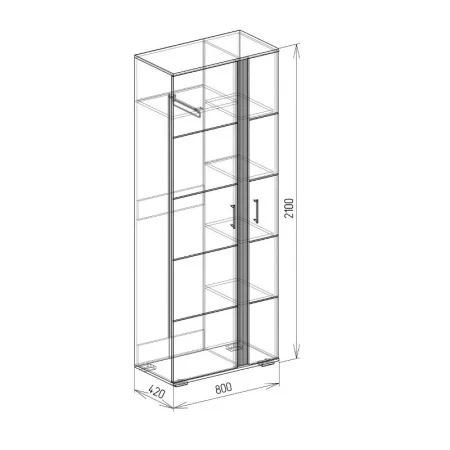 Модульная прихожая Твист дуб бунратти/белый софт