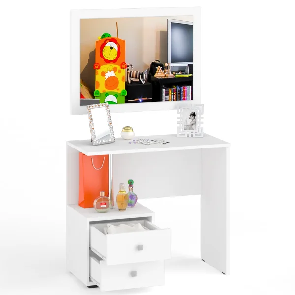 Стол косметический Камелия с зеркалом белый Стол косметический Камелия с зеркалом белый