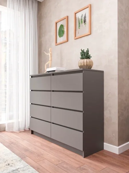 Комод Мори МК 1200.8 графит (8 ящиков) Комод Мори МК 1200.8 графит (8 ящиков)