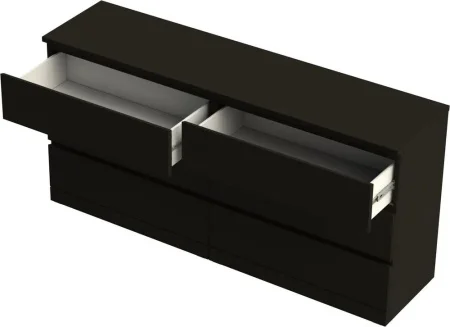 Комод шесть ящиков Варма 6Д черный шпон