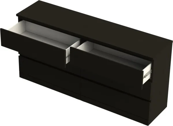 Комод шесть ящиков Варма 6Д черный шпон Комод шесть ящиков Варма 6Д черный шпон