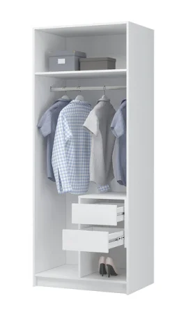 Шкаф 2-х створчатый Лион ШК-01 с антресолью АН-01 белый