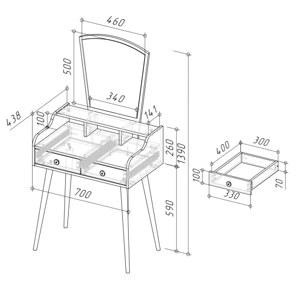 Трюмо 4-25913 белый Трюмо 4-25913 белый