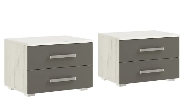Тумбы прикроватные Фиеста NEW графит/дуб крафт белый Тумбы прикроватные Фиеста NEW графит/дуб крафт белый