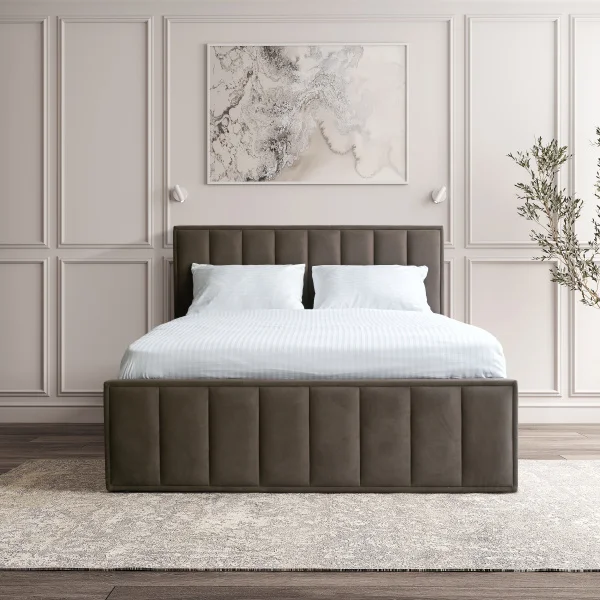 Кровать Лана 160х200 с подъемным механизмом, велюр шоколад Кровать Лана 160х200 с подъемным механизмом, велюр шоколад