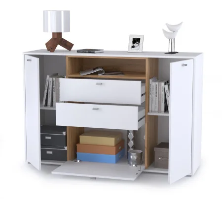 Комод Бэль 10.95 дуб крафт золотой/белый премиум