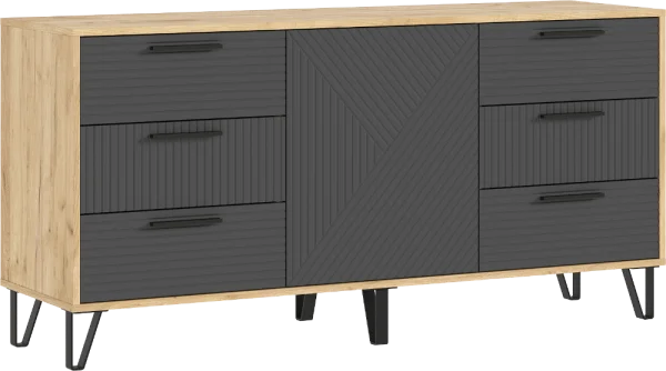 Комод Флэш 1500 браш графит/дуб крафт Комод Флэш 1500 браш графит/дуб крафт