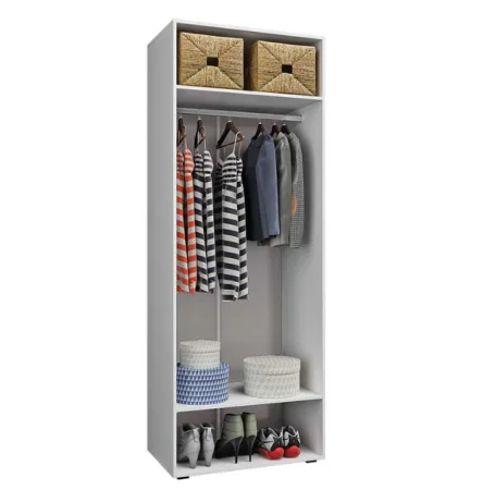 Шкаф 2-х дверный Нэнси NEW 1000 белый/белый глянец