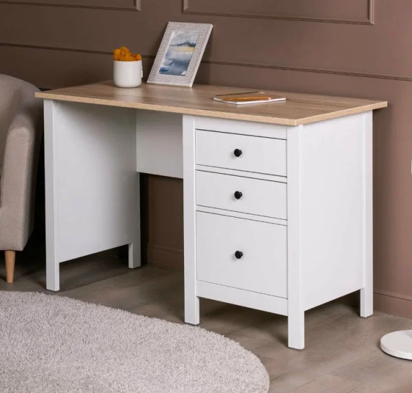 Стол письменный Сага белый/ясень