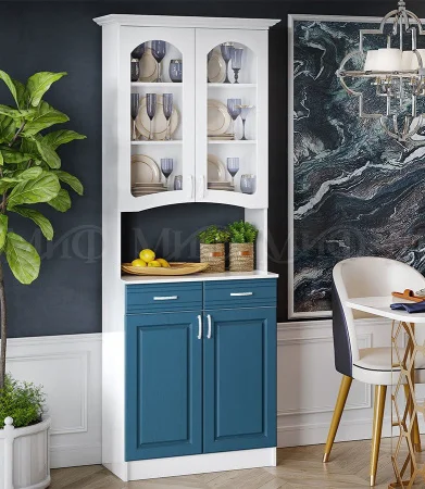 Буфет Констанция 2-х створчатый белый/джинс Буфет Констанция 2-х створчатый белый/джинс