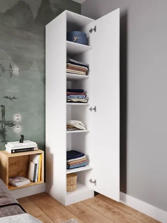 Шкаф Мори МШ 400.1 белый (с полками)