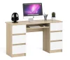 Компьютерный стол с двумя тумбами МС-2 дуб сонома/белый