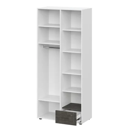 Шкаф комбинированный Анри белый текстурный/дуб золотой/железный камень