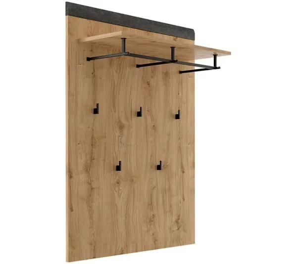 Вешалка с полкой и тремя крючками Грейс WIE дуб наварра/графит